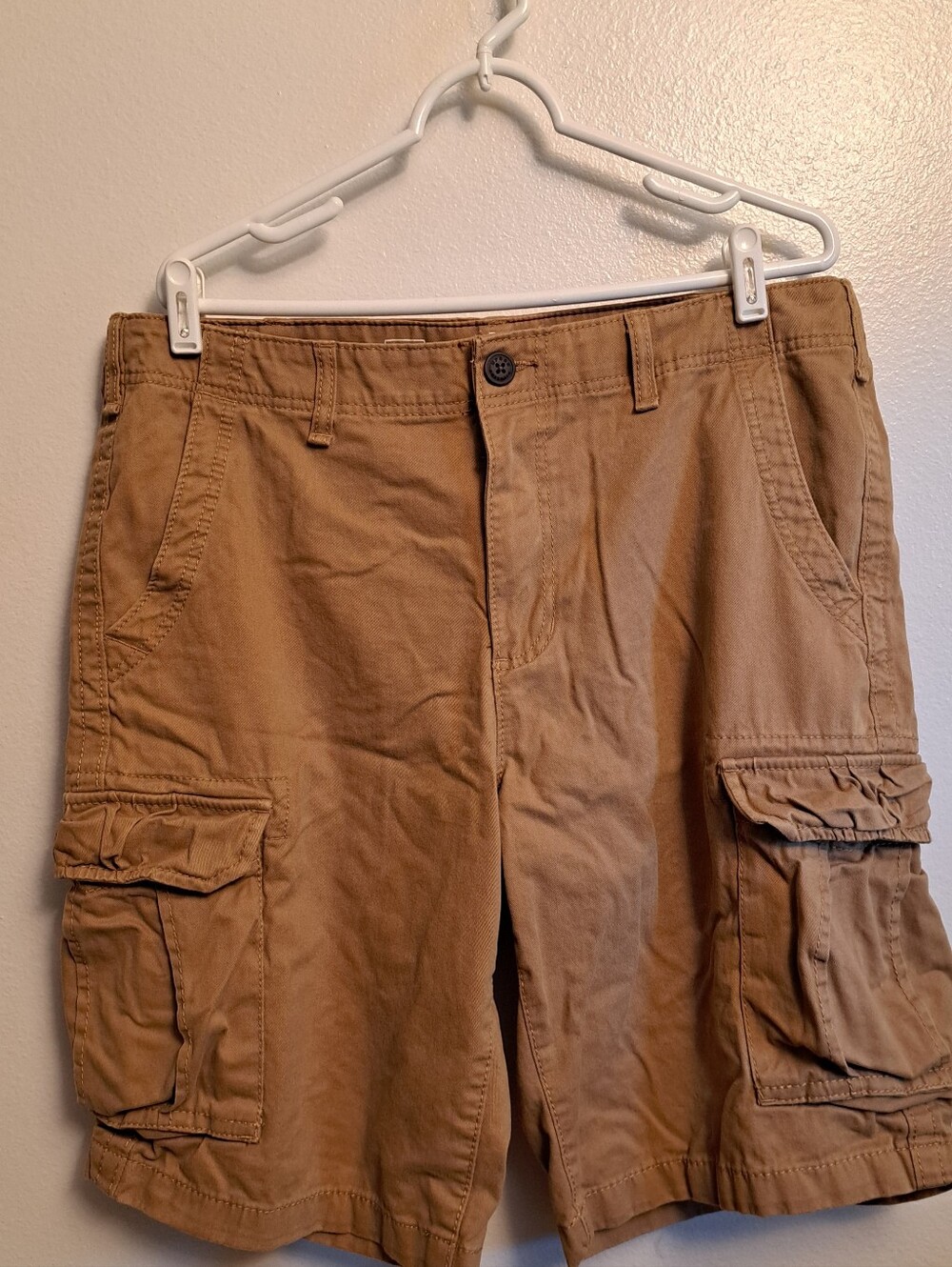 Urban pipeline Tan Classic Length Cargo Shorts with Utility Pockets
